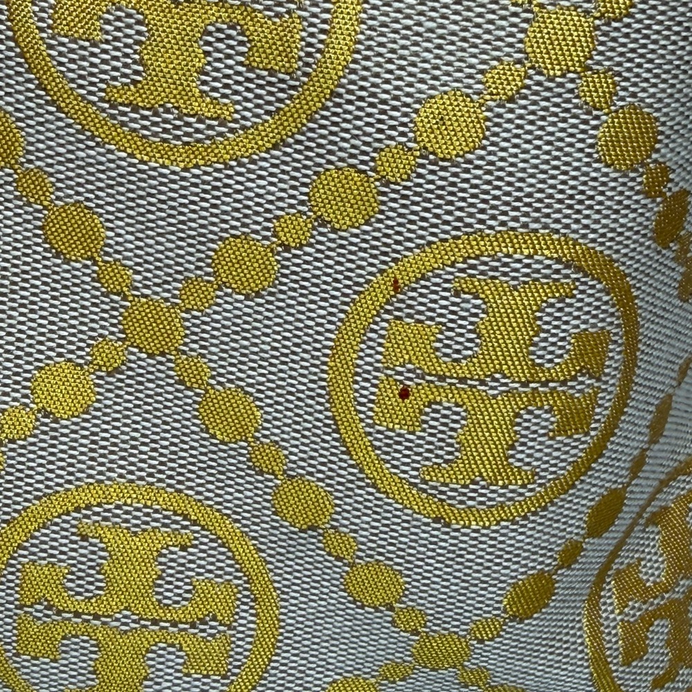 TORY BURCH T Monogram Jacquard Canvas Large Tote GOLDFINCH-Yellow - Picture 8 of 17